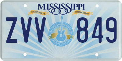 MS license plate ZVV849