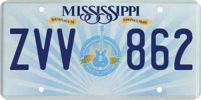 MS license plate ZVV862