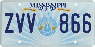 MS license plate ZVV866