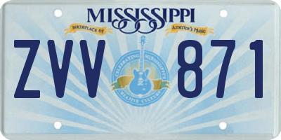 MS license plate ZVV871