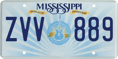 MS license plate ZVV889