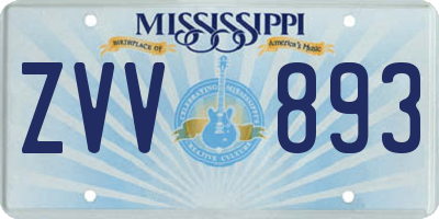 MS license plate ZVV893