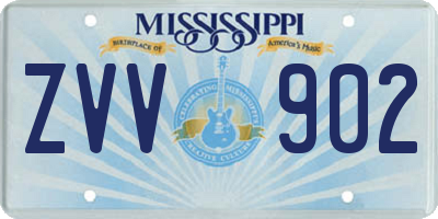 MS license plate ZVV902