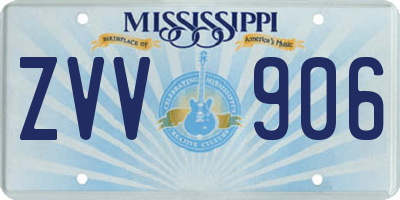 MS license plate ZVV906