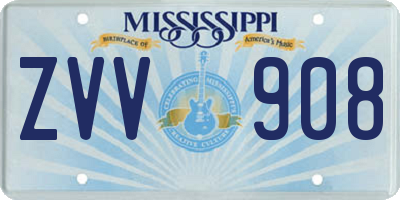 MS license plate ZVV908