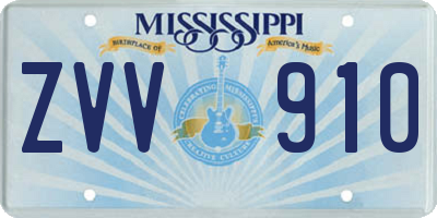 MS license plate ZVV910