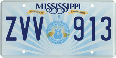 MS license plate ZVV913