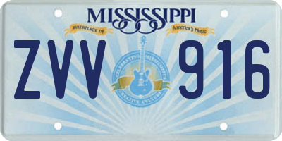 MS license plate ZVV916