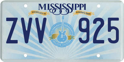 MS license plate ZVV925