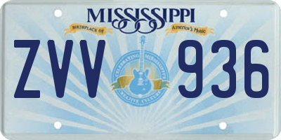 MS license plate ZVV936