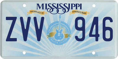 MS license plate ZVV946