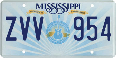 MS license plate ZVV954