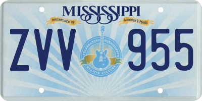 MS license plate ZVV955