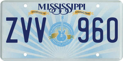 MS license plate ZVV960