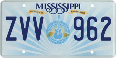 MS license plate ZVV962