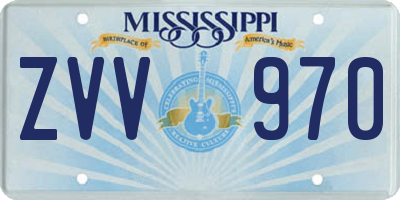 MS license plate ZVV970