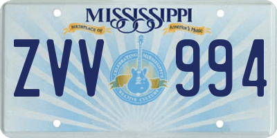 MS license plate ZVV994