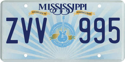 MS license plate ZVV995