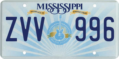 MS license plate ZVV996