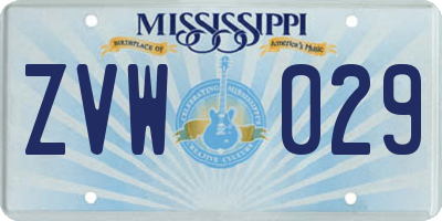 MS license plate ZVW029