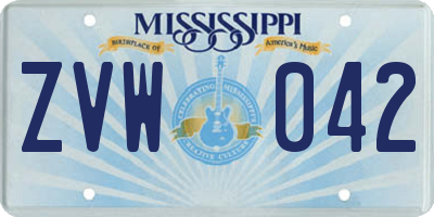 MS license plate ZVW042