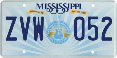 MS license plate ZVW052