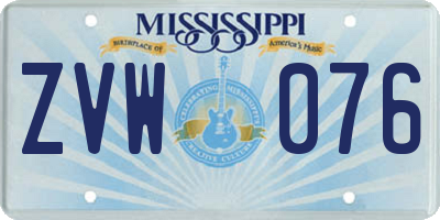 MS license plate ZVW076
