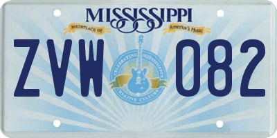 MS license plate ZVW082