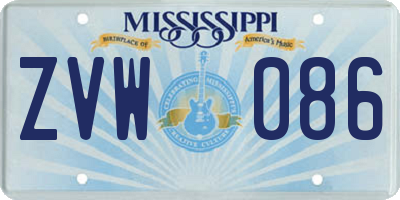 MS license plate ZVW086
