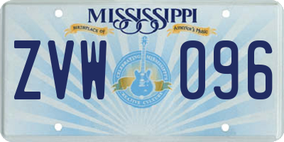MS license plate ZVW096