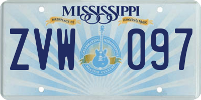 MS license plate ZVW097