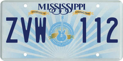 MS license plate ZVW112