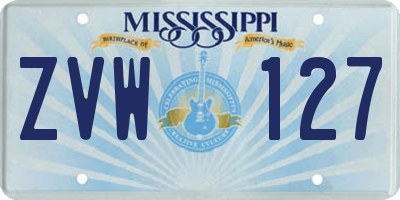 MS license plate ZVW127