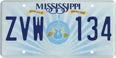 MS license plate ZVW134
