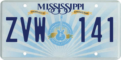 MS license plate ZVW141