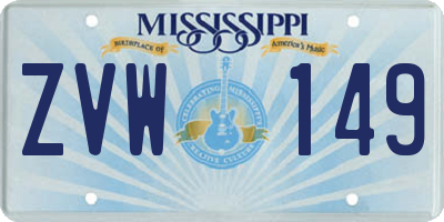 MS license plate ZVW149