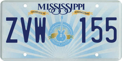 MS license plate ZVW155