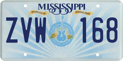 MS license plate ZVW168