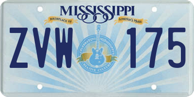 MS license plate ZVW175