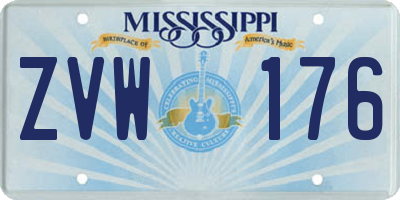 MS license plate ZVW176