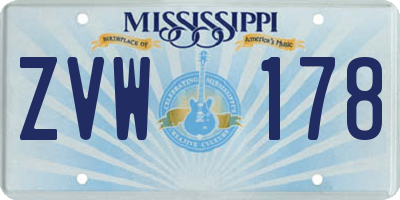 MS license plate ZVW178