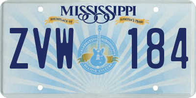 MS license plate ZVW184