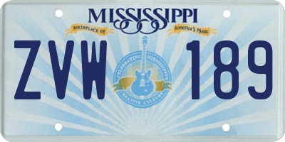 MS license plate ZVW189