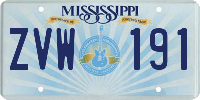 MS license plate ZVW191