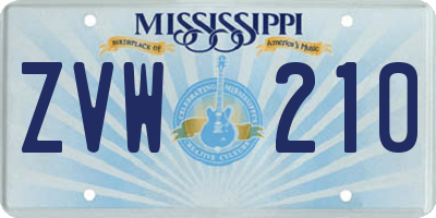 MS license plate ZVW210