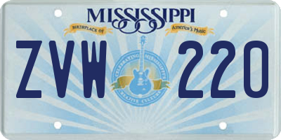 MS license plate ZVW220