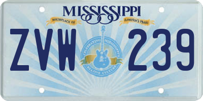 MS license plate ZVW239
