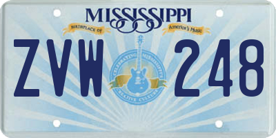 MS license plate ZVW248