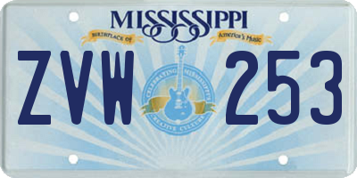 MS license plate ZVW253