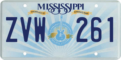 MS license plate ZVW261
